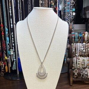 Jessica Simpson Silver Teardrop Necklace